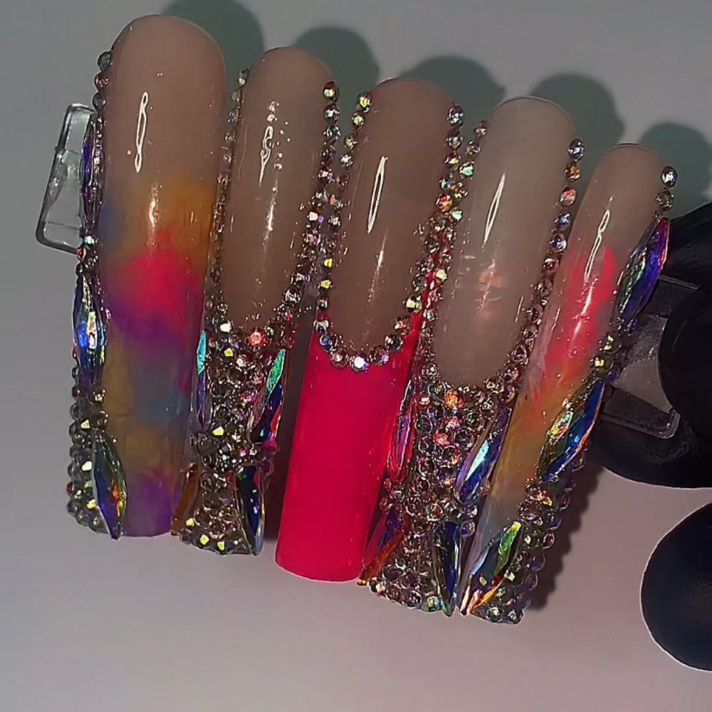 Pink French Bling Press-ons